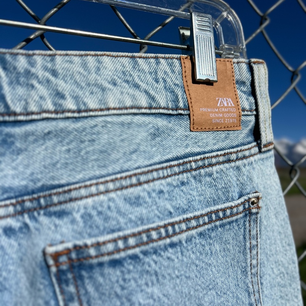 Zara NWT Midi Denim Jean Cut Off Shorts - Picture 8 of 8